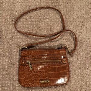 Brown Crocodile Cross body Bag